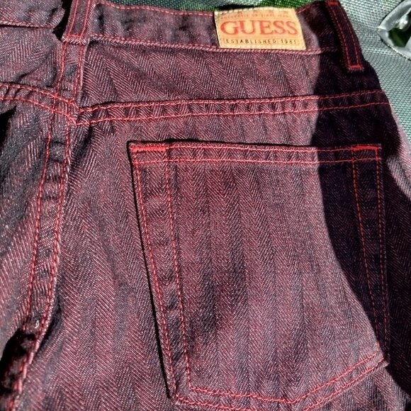 Guess Jeans - Size 30 - burgundy herringbone pattern - Picture 4 of 4